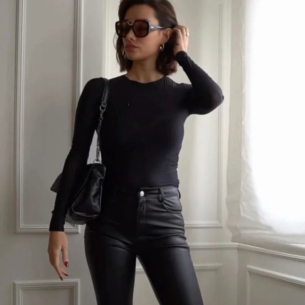 Zara Faux Leather Flared Pants - Picture 11 of 12